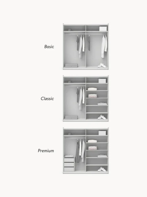 Armadio Componibile Con Ante Battenti Charlotte, Larg. 200 Cm, Diverse Varianti