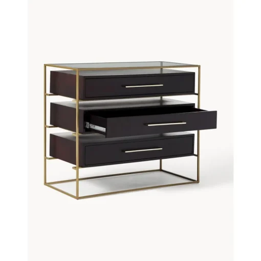 Cassettiera Con Piano In Vetro Lyle