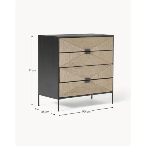 Cassettiera In Legno Di Mango Massiccio June