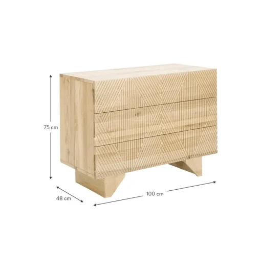 Cassettiera In Legno Frassino Massiccio Louis