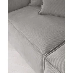 Chaise Longue Componibile In Velluto A Coste Lennon