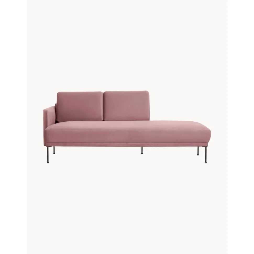 Chaise Longue In Velluto Fluente