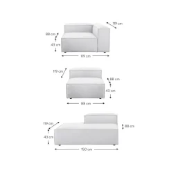 Chaise Longue Xl Componibile Lennon