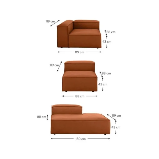 Chaise Longue Xl Componibile Lennon