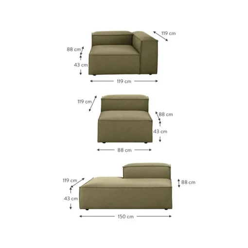 Chaise Longue Xl Componibile Lennon
