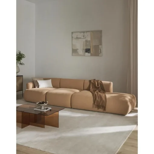 Chaise Longue Xl Componibile In Boucle Sofia