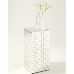 Colonna Decorativa Con Mosaico A Specchio Disco