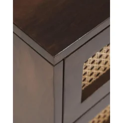 Comodino Con Cassetti Marrone Scuro Vienna