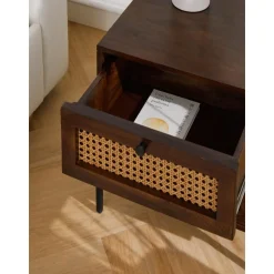 Comodino Con Cassetti Marrone Scuro Vienna