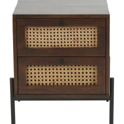 Comodino Con Cassetti Marrone Scuro Vienna