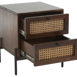 Comodino Con Cassetti Marrone Scuro Vienna