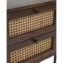 Comodino Con Cassetti Marrone Scuro Vienna