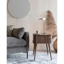 Comodino In Legno Con Anta Scorrevole E Frontale Scanalato Barbier