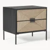 Comodino In Legno Di Mango Massiccio Con Cassetti June