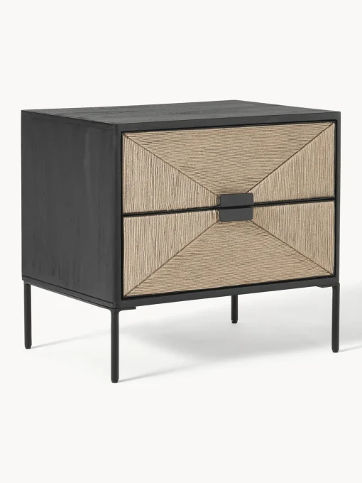 Comodino In Legno Di Mango Massiccio Con Cassetti June