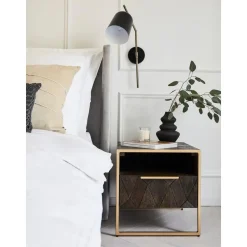 Comodino In Legno Di Mango Massiccio Harry