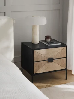 Comodino In Legno Di Mango Massiccio Con Cassetti June