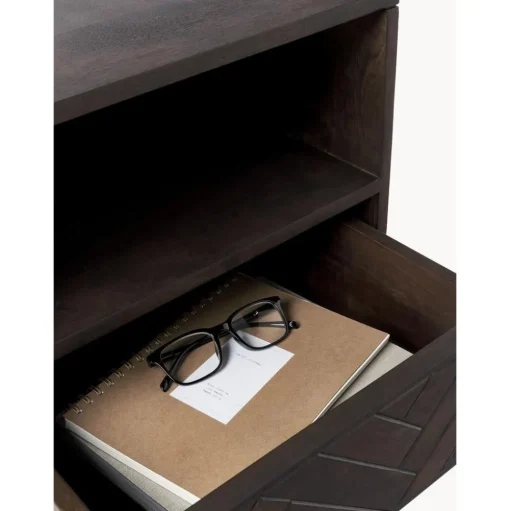 Comodino In Legno Di Mango Massiccio Con Cassetto Luca