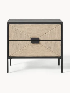 Comodino In Legno Di Mango Massiccio Con Cassetti June