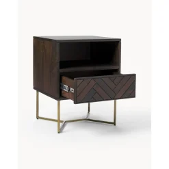 Comodino In Legno Di Mango Massiccio Con Cassetto Luca
