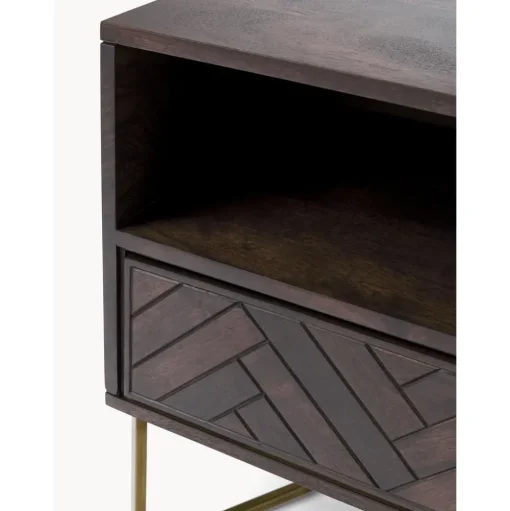 Comodino In Legno Di Mango Massiccio Con Cassetto Luca