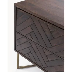 Comodino In Legno Di Mango Massiccio Con Cassetti Luca