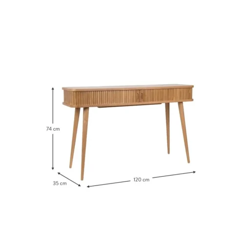Consolle In Legno Con Vano Portaoggetti E Frontale Scanalato Barbier