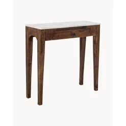 Consolle In Legno Di Mango Con Piano In Marmo Hauge