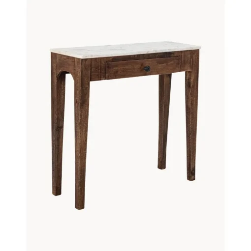 Consolle In Legno Di Mango Con Piano In Marmo Hauge