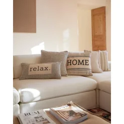 Copricuscino A Righe In Cotone Riciclato Home