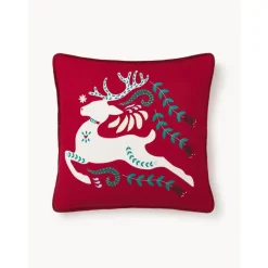 Copricuscino Con Motivo Invernale Prancer