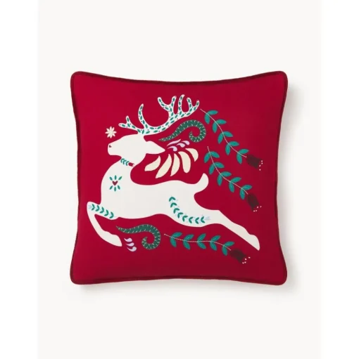 Copricuscino Con Motivo Invernale Prancer