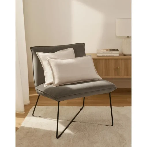 Copricuscino In Lino Beige Chiaro Lanya