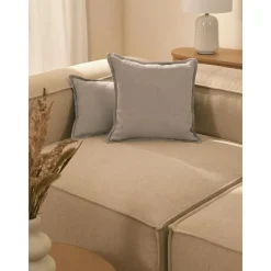 Copricuscino In Lino Grigio Chiaro Lanya