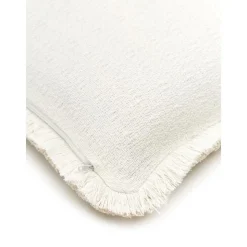 Copricuscino Reversibile Beige Con Frange Loran
