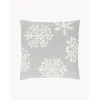 Copricuscino Ricamata Color Grigio Snowflake