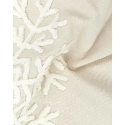 Copricuscino Ricamata Color Beige Snowflake