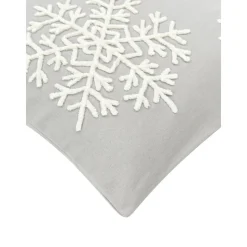 Copricuscino Ricamata Color Grigio Snowflake