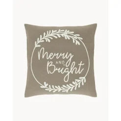 Copricuscino Ricamata Merry And Bright