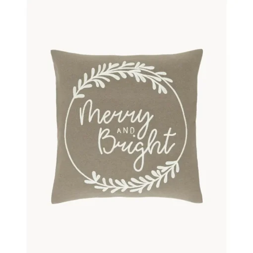 Copricuscino Ricamata Merry And Bright