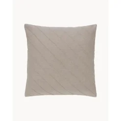 Copricuscino Strutturato In Lino Beige Malia