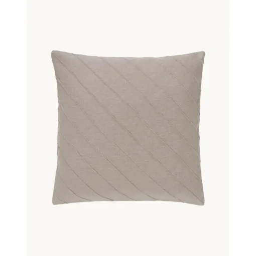 Copricuscino Strutturato In Lino Beige Malia