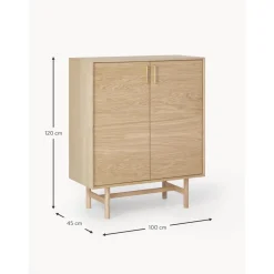 Credenza Alta In Legno Di Quercia Con Ante Diana
