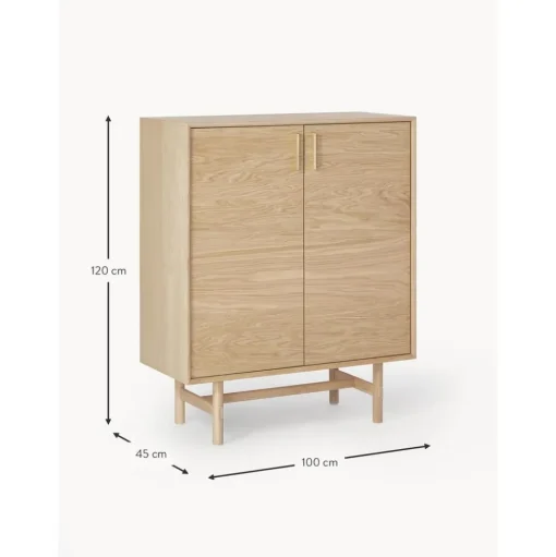 Credenza Alta In Legno Di Quercia Con Ante Diana