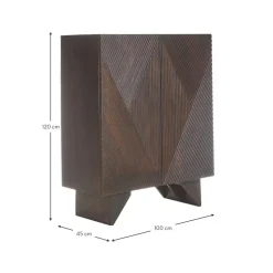 Credenza Alta In Legno Di Mango Massiccio Con Ante Louis