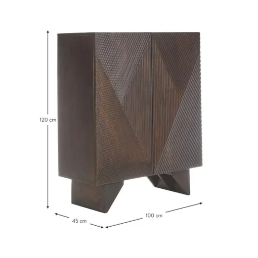 Credenza Alta In Legno Di Mango Massiccio Con Ante Louis