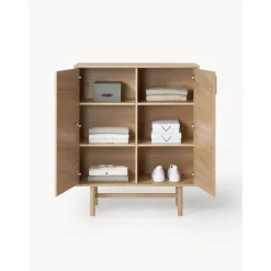 Credenza Alta In Legno Di Quercia Con Ante Diana