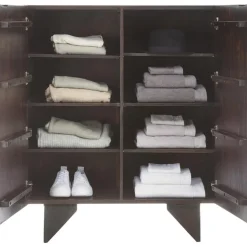 Credenza Alta In Legno Di Mango Massiccio Con Ante Louis