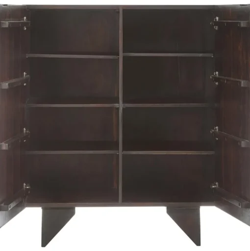 Credenza Alta In Legno Di Mango Massiccio Con Ante Louis