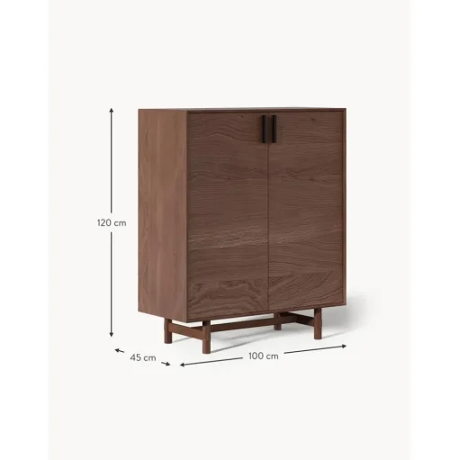 Credenza Alta In Legno Di Quercia Con Ante Diana